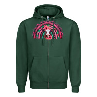 Sports Green valentines day pink gemstones baby calf rainbow Zipper Hoodie - Jasminsmagicworld