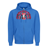 True Royal valentines day pink gemstones baby calf rainbow Zipper Hoodie - Jasminsmagicworld