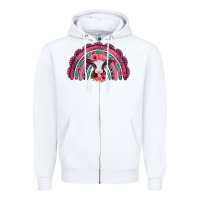 White valentines day pink gemstones baby calf rainbow Zipper Hoodie - Jasminsmagicworld
