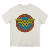 Cream Wonder Woman Vintage Emblem Heavy Core Tee - maiPhamDesign