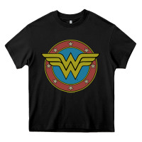 Black Wonder Woman Vintage Emblem Heavy Core Tee - maiPhamDesign