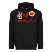 Black Peace Love Flamingo Heavyweight Hoodie - Jasminsmagicworld