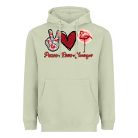 Matcha Peace Love Flamingo Heavyweight Hoodie - Jasminsmagicworld