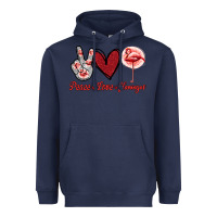 Navy Peace Love Flamingo Heavyweight Hoodie - Jasminsmagicworld