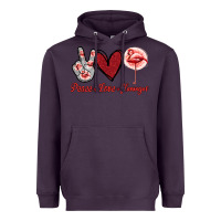 Plum Peace Love Flamingo Heavyweight Hoodie - Jasminsmagicworld