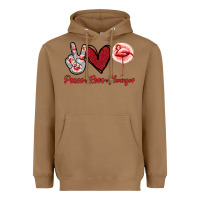 Toasted Coconut Peace Love Flamingo Heavyweight Hoodie - Jasminsmagicworld