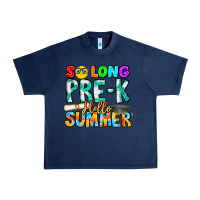 Navy So Long Pre K Hello Summer Urban Heavy Tee - CowhideDigitalArt