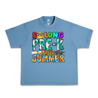 Pebble Blue So Long Pre K Hello Summer Urban Heavy Tee - CowhideDigitalArt