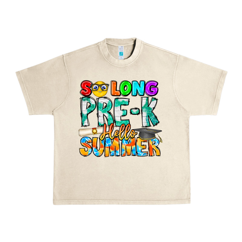 So Long Pre K Hello Summer Urban Heavy Tee by CowhideDigitalArt | Teevron