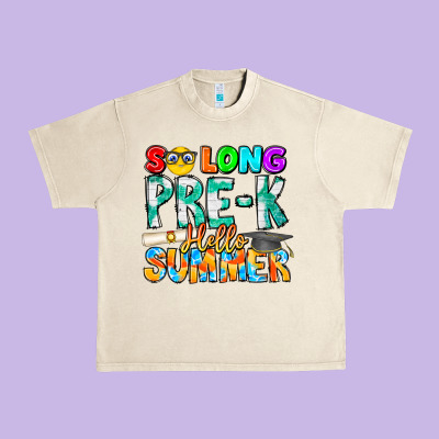 So Long Pre K Hello Summer Urban Heavy Tee Designed By Cowhidedigitalart