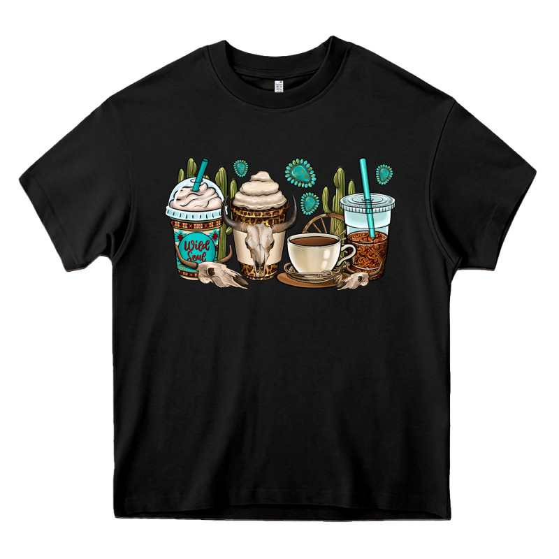 Bull Skull Coffee Cups Heavy Core Tee by OliviaCreatesArt | Teevron