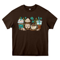 Chocolate Brown bull skull coffee cups Heavy Core Tee - OliviaCreatesArt