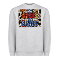 Heather Grey Land of the Free Home of the Brave Brushstroke Heavyweight Sweatshirt - Jasminsmagicworld
