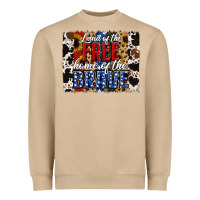 Land Of The Free Home Of The Brave Brushstroke Heavyweight Sweatshirt | Teevron