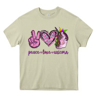 Mossy Peace Love Unicorn Heavy Core Tee - Jasminsmagicworld