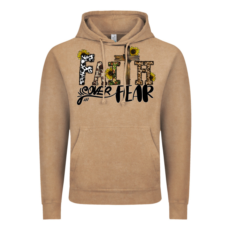 Faith Over Fear Vintage Hoodie by CowhideDigitalArt | Teevron