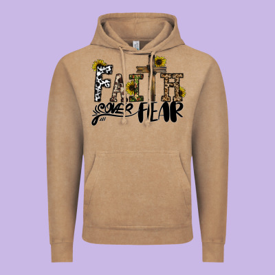 Faith Over Fear Vintage Hoodie Designed By Cowhidedigitalart
