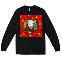 Black christmas hereford calf Long Sleeve Tee - LillyAllenDesigns