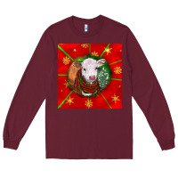 Burgundy christmas hereford calf Long Sleeve Tee - LillyAllenDesigns