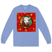 Colony Blue christmas hereford calf Long Sleeve Tee - LillyAllenDesigns