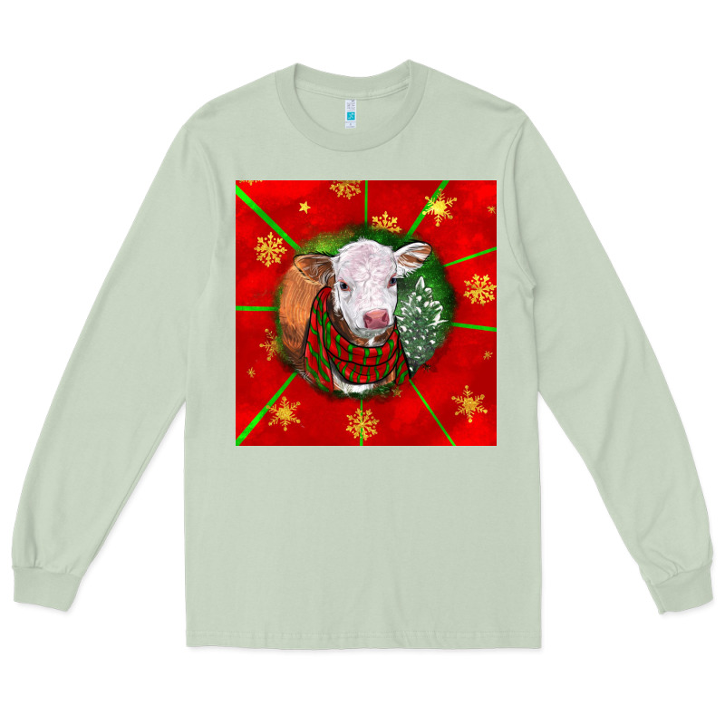 Christmas Hereford Calf Long Sleeve Tee by LillyAllenDesigns | Teevron