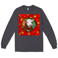 Smoke christmas hereford calf Long Sleeve Tee - LillyAllenDesigns