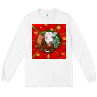White christmas hereford calf Long Sleeve Tee - LillyAllenDesigns
