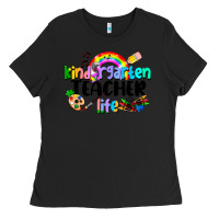 Black Kindergarten Teacher Life Ladies Tee - LillyAllenDesigns