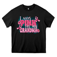 Black i wear pink for my grandma Heavy Core Tee - FaDigitalArtStudio