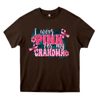 Chocolate Brown i wear pink for my grandma Heavy Core Tee - FaDigitalArtStudio