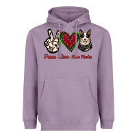 Lavender Peace Love Blue Heeler Heavyweight Hoodie - Jasminsmagicworld