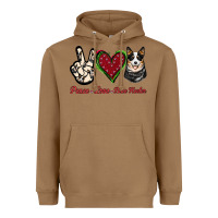 Toasted Coconut Peace Love Blue Heeler Heavyweight Hoodie - Jasminsmagicworld