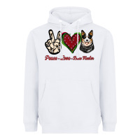 White Peace Love Blue Heeler Heavyweight Hoodie - Jasminsmagicworld