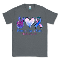 Charcoal Heather Peace Love Cure Thyroid Cancer Classic Tee - Jasminsmagicworld