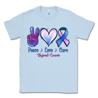 Dusty Blue Peace Love Cure Thyroid Cancer Classic Tee - Jasminsmagicworld