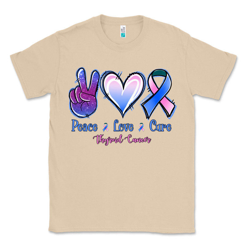 Peace Love Cure Thyroid Cancer Classic Tee by Jasminsmagicworld | Teevron