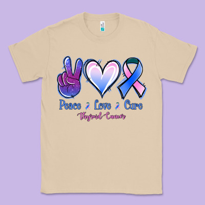 Peace Love Cure Thyroid Cancer Classic Tee Designed By Jasminsmagicworld