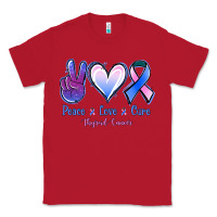 Red Peace Love Cure Thyroid Cancer Classic Tee - Jasminsmagicworld