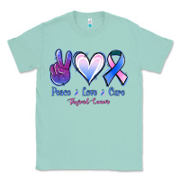 Seafoam Peace Love Cure Thyroid Cancer Classic Tee - Jasminsmagicworld