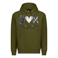 Army Green Peace Love Cure Carcinoid Cancer Premium Hoodie - Jasminsmagicworld