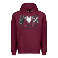 Burgundy Peace Love Cure Carcinoid Cancer Premium Hoodie - Jasminsmagicworld