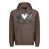 Coffee Peace Love Cure Carcinoid Cancer Premium Hoodie - Jasminsmagicworld