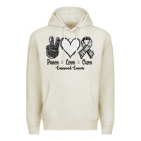 Oatmeal Heather Peace Love Cure Carcinoid Cancer Premium Hoodie - Jasminsmagicworld