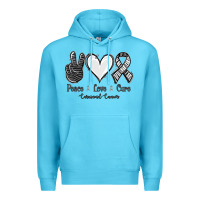 Ocean Blue Peace Love Cure Carcinoid Cancer Premium Hoodie - Jasminsmagicworld