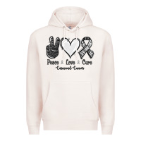 Pale Pink Peace Love Cure Carcinoid Cancer Premium Hoodie - Jasminsmagicworld