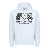 White Peace Love Cure Carcinoid Cancer Premium Hoodie - Jasminsmagicworld