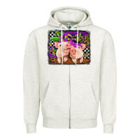 Oatmeal Heather mardi gras western leopard pigs Zipper Hoodie - Jasminsmagicworld