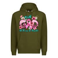 Army Green with god all things are possible Premium Hoodie - BarkalooDesign
