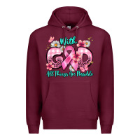 Burgundy with god all things are possible Premium Hoodie - BarkalooDesign