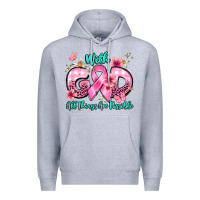 Heather Grey with god all things are possible Premium Hoodie - BarkalooDesign